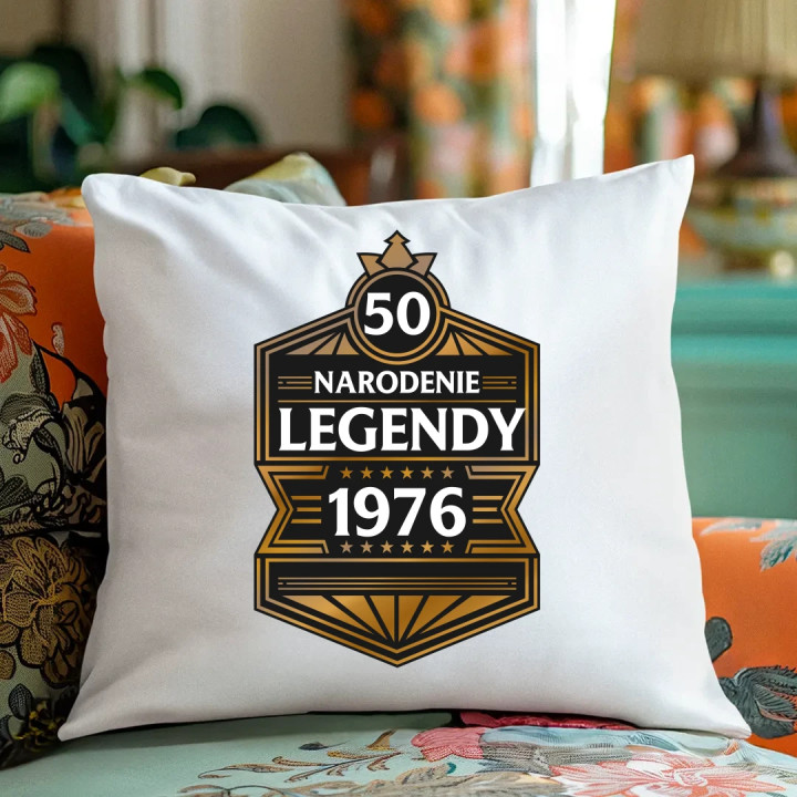 50 rokov - Narodenie legendy 1976 v2 - vankúš s potlačou