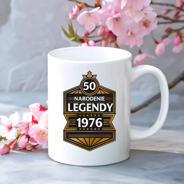 50 rokov - Narodenie legendy 1976 v2 - keramický hrnček s potlačou
