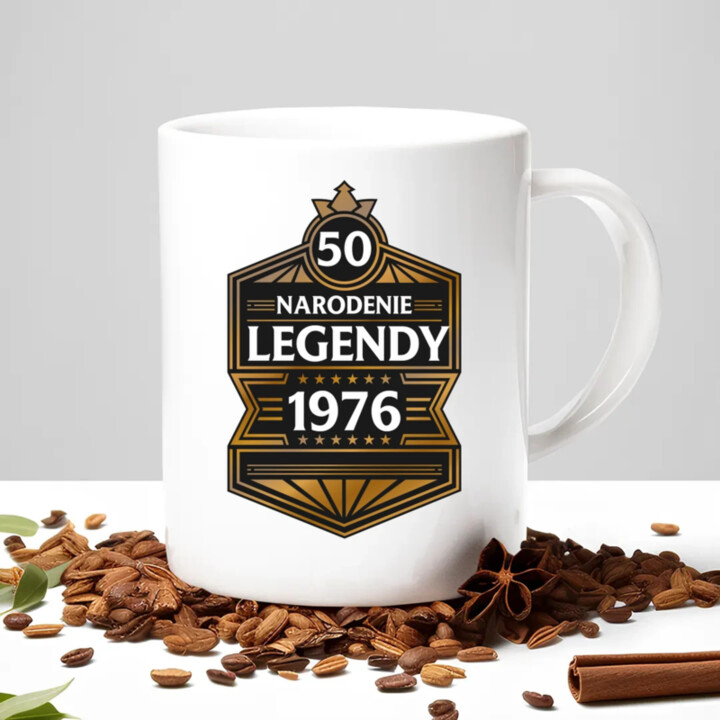 50 rokov - Narodenie legendy 1976 v2 - keramický hrnček s potlačou