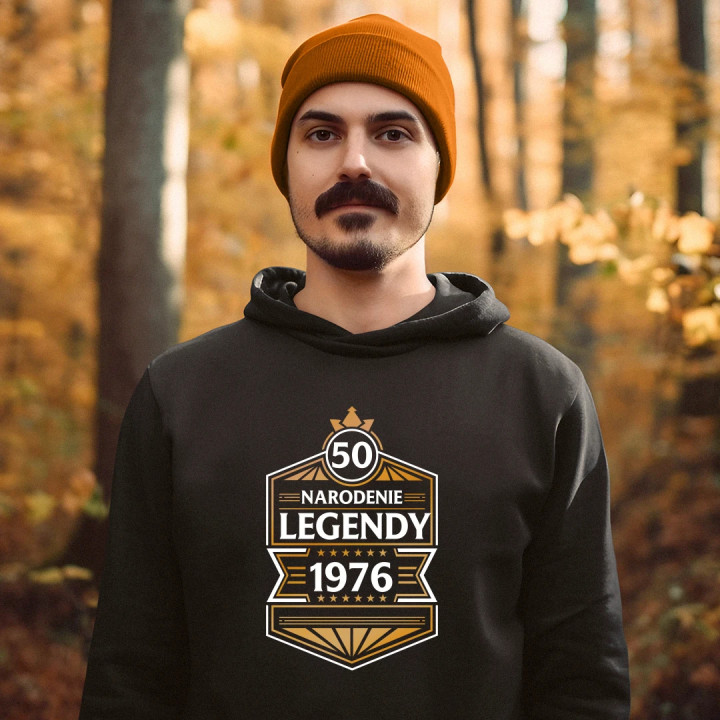 50 rokov - Narodenie legendy 1976 v2  - pánska mikina s potlačou