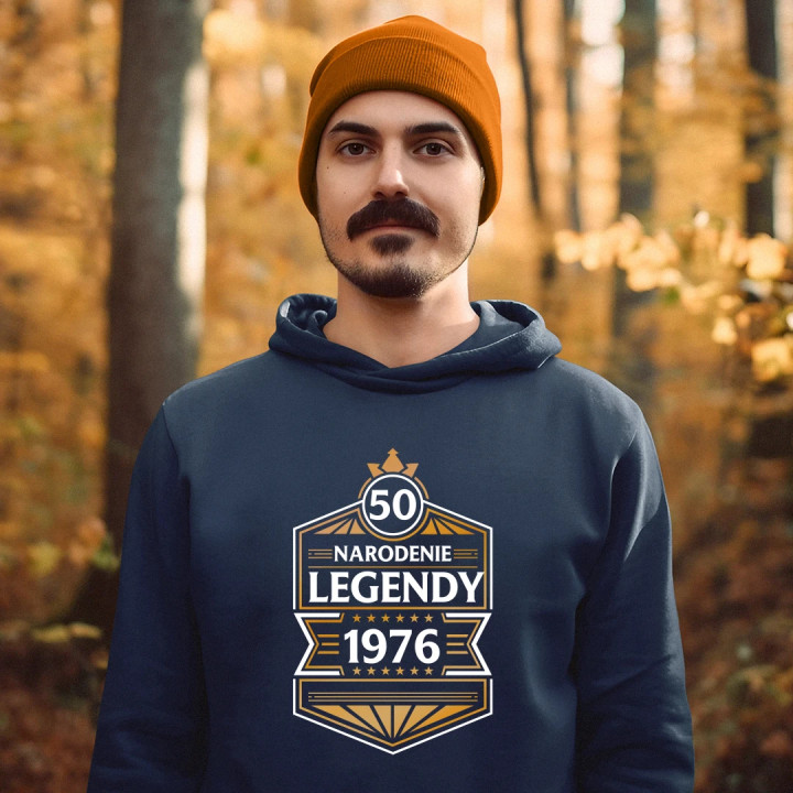 50 rokov - Narodenie legendy 1976 v2  - pánska mikina s potlačou