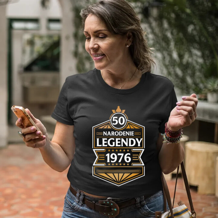 50 rokov - Narodenie legendy 1976 v2 - dámske tričko s potlačou