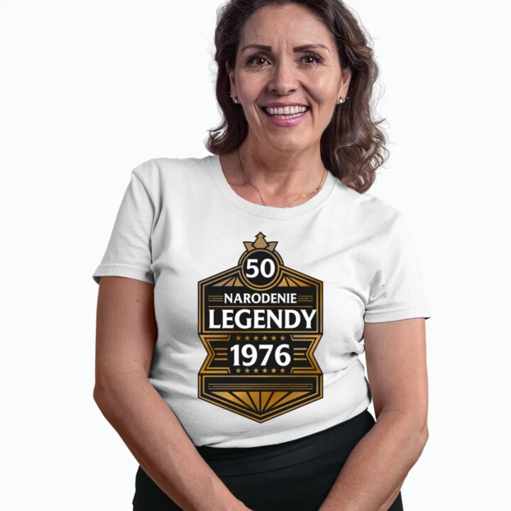 50 rokov - Narodenie legendy 1976 v2 - dámske tričko s potlačou