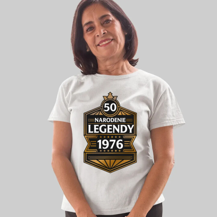 50 rokov - Narodenie legendy 1976 v2 - dámske tričko s potlačou