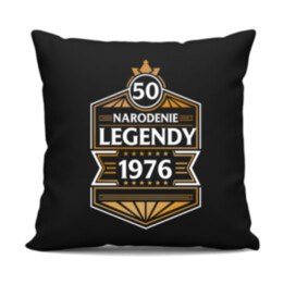 50 rokov - Narodenie legendy 1976 v2 - čierny vankúš s potlačou