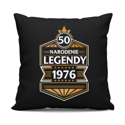 50 rokov - Narodenie legendy 1976 v2 - čierny vankúš s potlačou