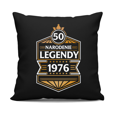 50 rokov - Narodenie legendy 1976 v2 - čierny vankúš s potlačou