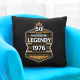 50 rokov - Narodenie legendy 1976 v2 - čierny vankúš s potlačou