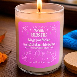 Work bestie – moja parťáčka - vonná svieca s potlačou