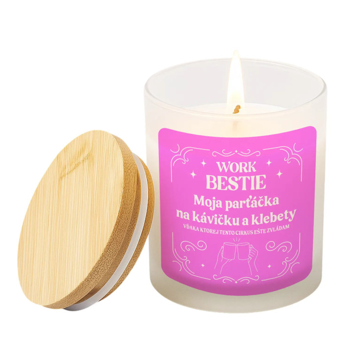 Work bestie – moja parťáčka - vonná svieca s potlačou