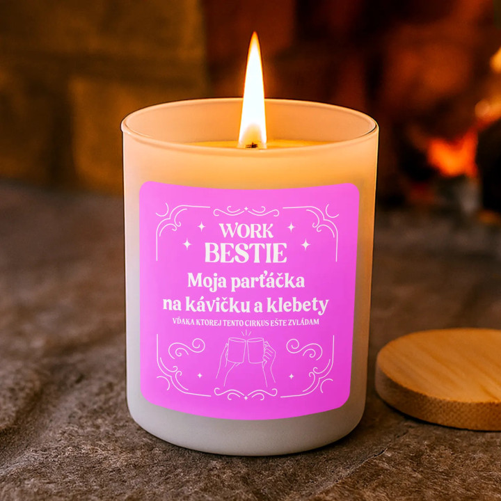 Work bestie – moja parťáčka - vonná svieca s potlačou