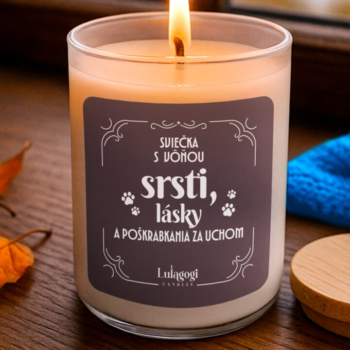 Sviečka s vôňou srsti, lásky a poškrabkania za uchom – vonná sviečka ako darček