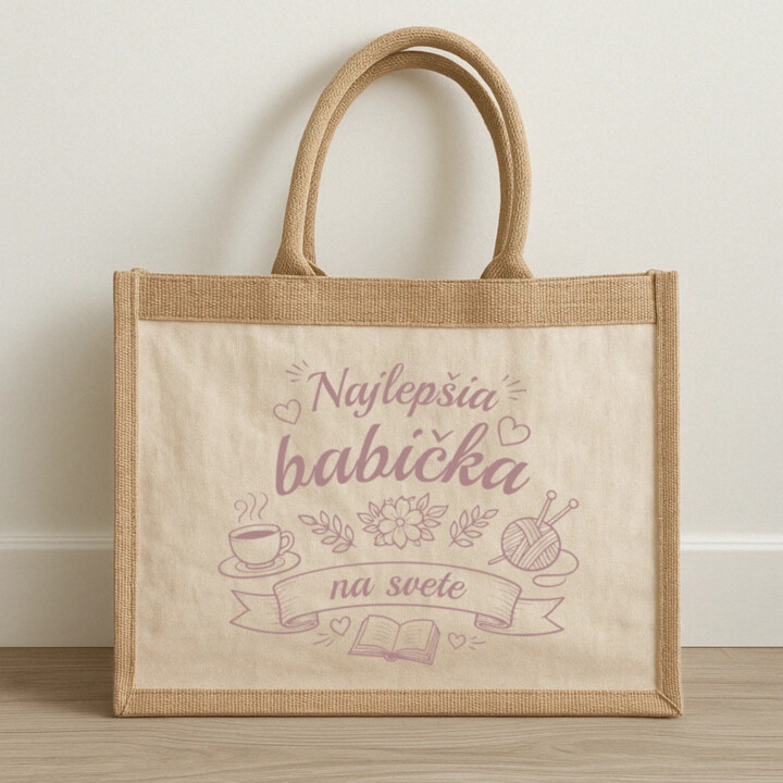 Najlepšia babička na svete - Jutová taška s potlačou