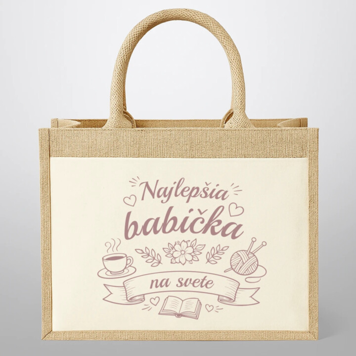 Najlepšia babička na svete - Jutová taška s potlačou
