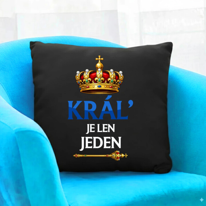Kráľ je len jeden - čierny vankúš s potlačou