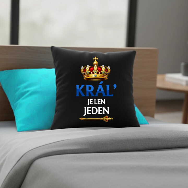 Kráľ je len jeden - čierny vankúš s potlačou