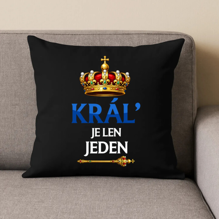 Kráľ je len jeden - čierny vankúš s potlačou