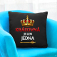 Kráľovná je len jedna - čierny vankúš s potlačou