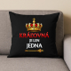 Kráľovná je len jedna - čierny vankúš s potlačou