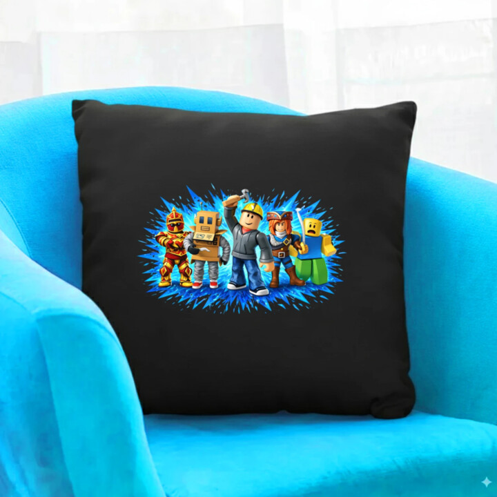 Partia – pre fanúšikov hry Roblox - čierny vankúš s potlačou