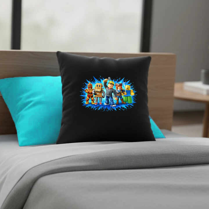 Partia – pre fanúšikov hry Roblox - čierny vankúš s potlačou