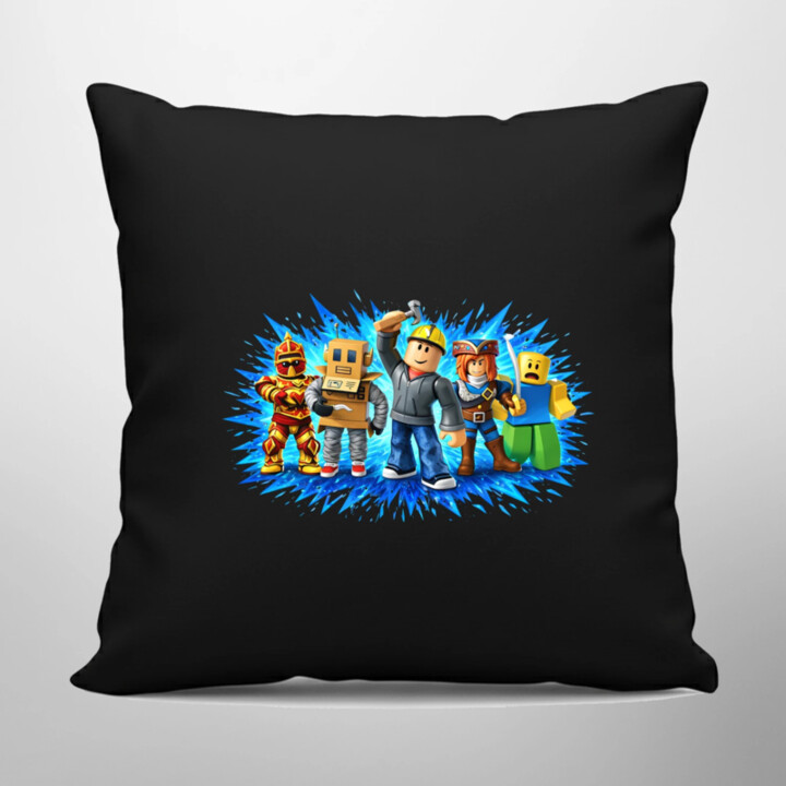 Partia – pre fanúšikov hry Roblox - čierny vankúš s potlačou
