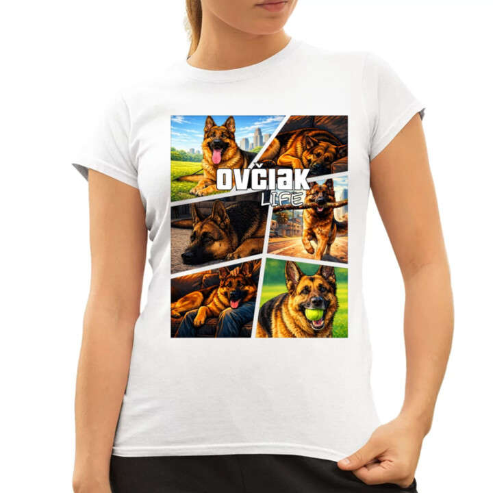 Ovčiak Life - dámske tričko s potlačou
