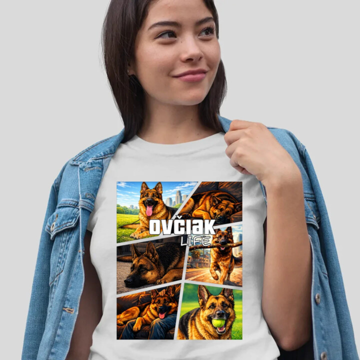 Ovčiak Life - dámske tričko s potlačou