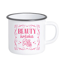 Beauty kráska - keramický smaltovaný hrnček s potlačou