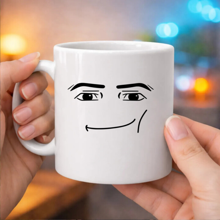 Man face – pre fanúšikov hry Roblox - keramický hrnček s potlačou