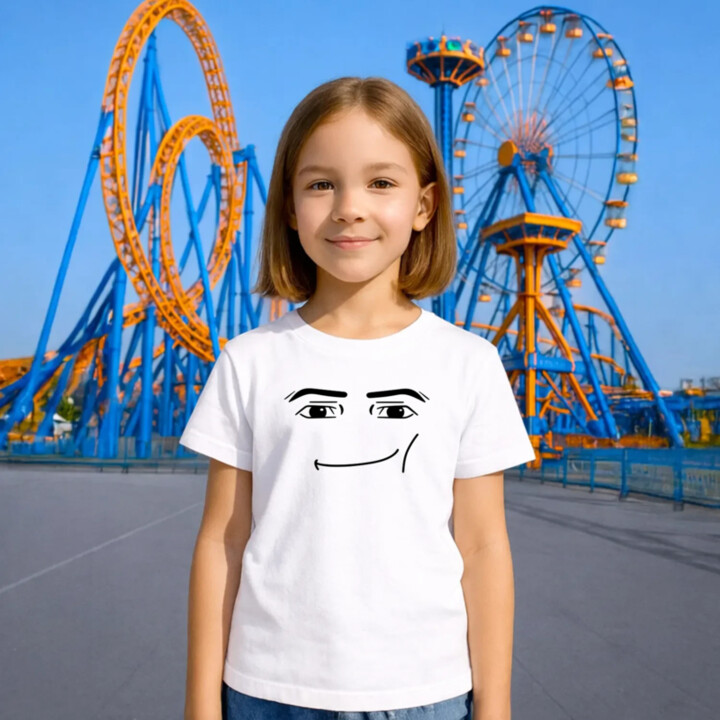 Man face – pre fanúšikov hry Roblox - detské tričko s potlačou