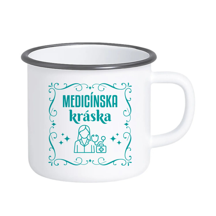 Medicínska kráska - keramický smaltovaný hrnček s potlačou