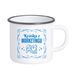 Kráska z marketingu - keramický smaltovaný hrnček s potlačou