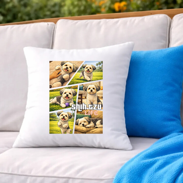 Shih Tzu Life - vankúš s potlačou