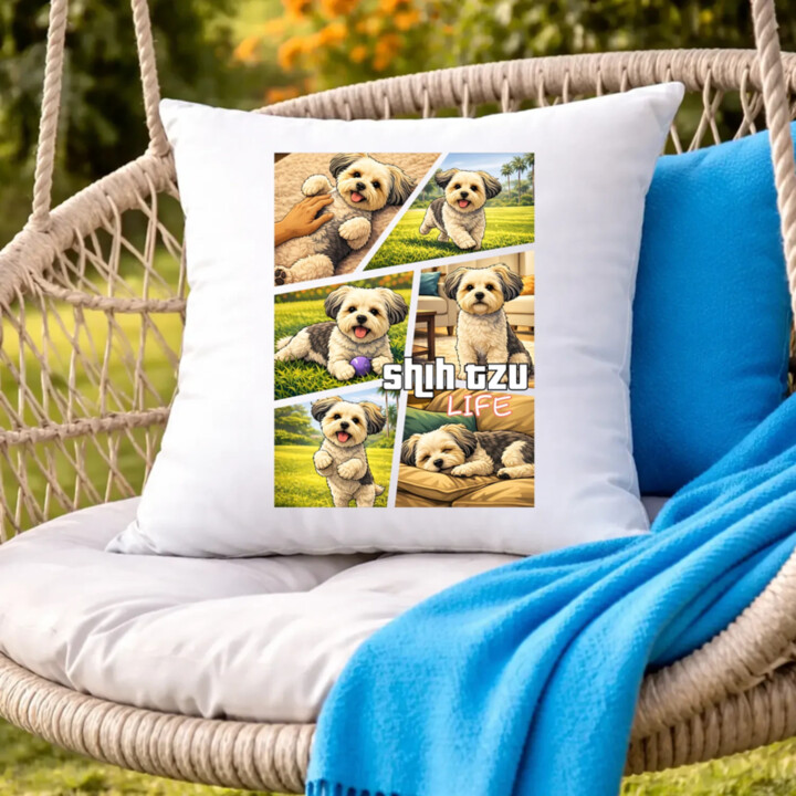 Shih Tzu Life - vankúš s potlačou
