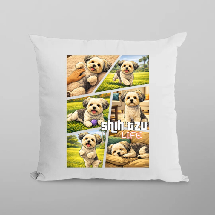 Shih Tzu Life - vankúš s potlačou