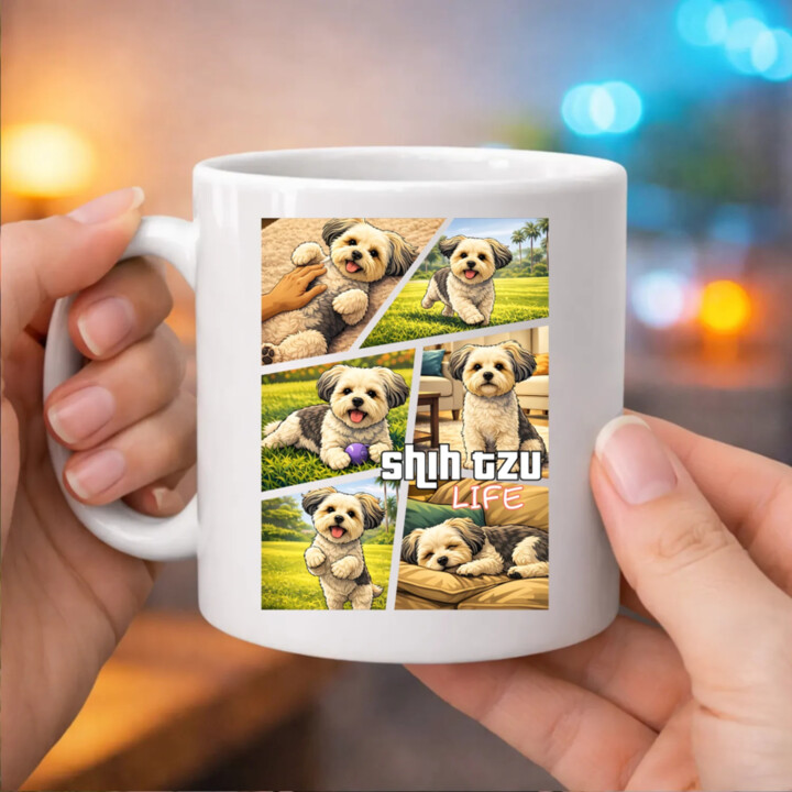 Shih Tzu Life - keramický hrnček s potlačou