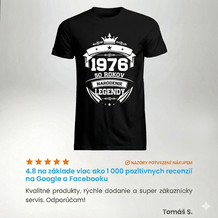 1976 Narodenie legendy 50 rokov - pánske tričko s potlačou
