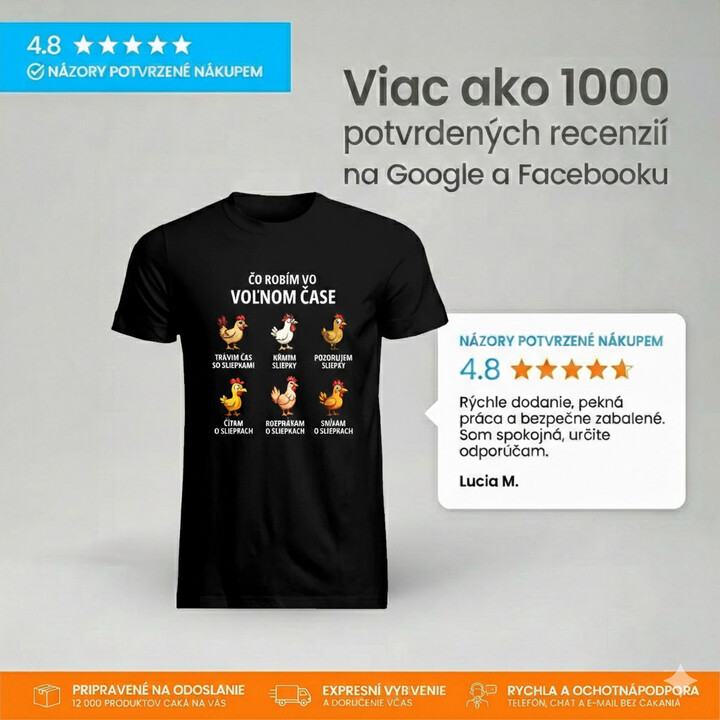 Čo robím vo voľnom čase - sliepky - pánske tričko s potlačou