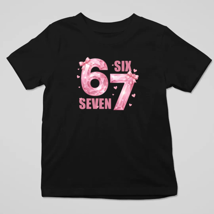 Six seven - 67 - ružová verzia - detské tričko s potlačou