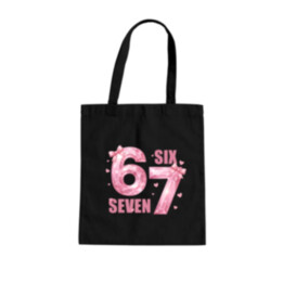 Six seven - 67 - ružová verzia - taška s potlačou