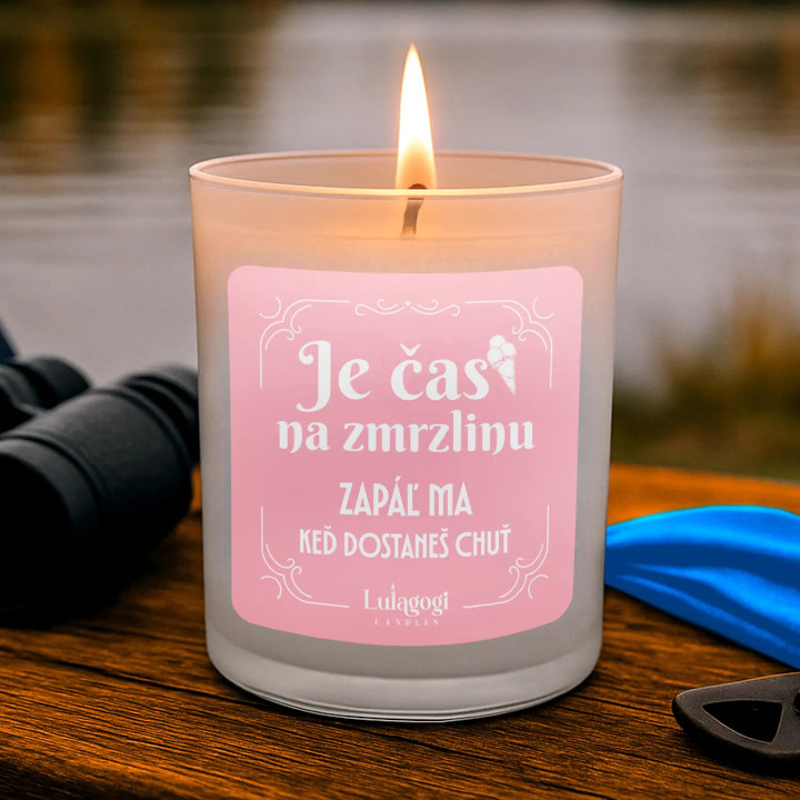 Je čas na zmrzlinu – zapáľ ma, keď dostaneš chuť – vonná sviečka ako darček