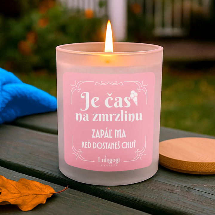 Je čas na zmrzlinu – zapáľ ma, keď dostaneš chuť – vonná sviečka ako darček