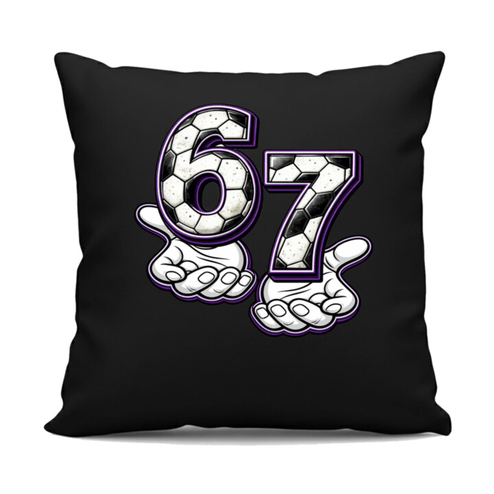 67 Football - čierny vankúš s potlačou