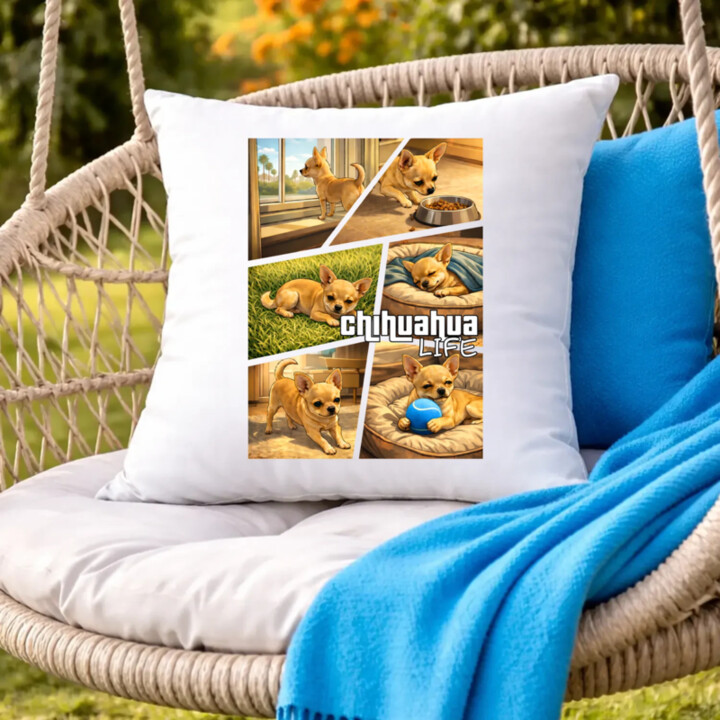 Chihuahua life - vankúš s potlačou