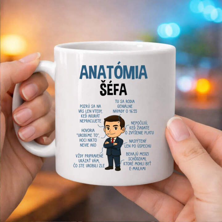 Anatómia šéfa - keramický hrnček s potlačou