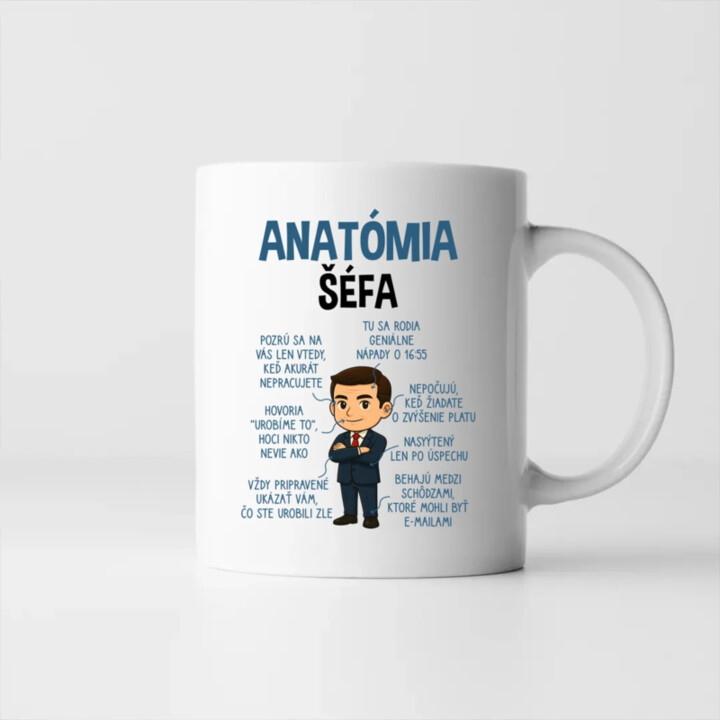 Anatómia šéfa - keramický hrnček s potlačou