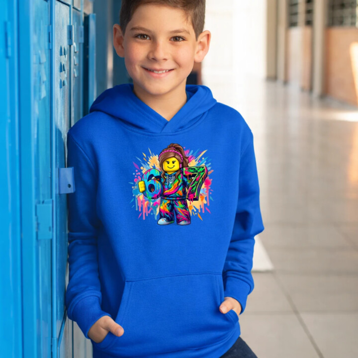 Farebný six seven - 67 -verzia pre dievčatá - pre fanúšikov hry Roblox - detská mikina s kapucňou