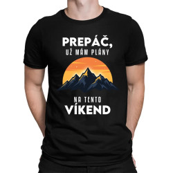 Prepáč, už mám plány na tento víkend - hory - pánske tričko s potlačou