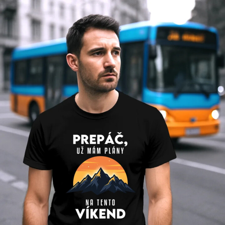 Prepáč, už mám plány na tento víkend - hory - pánske tričko s potlačou
